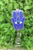 Hamsa Hand Badge/ID Holder Reel Aaria Tees