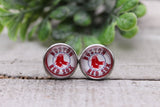Baseball Boston Red Sox Stud Earrings Aaria Tees