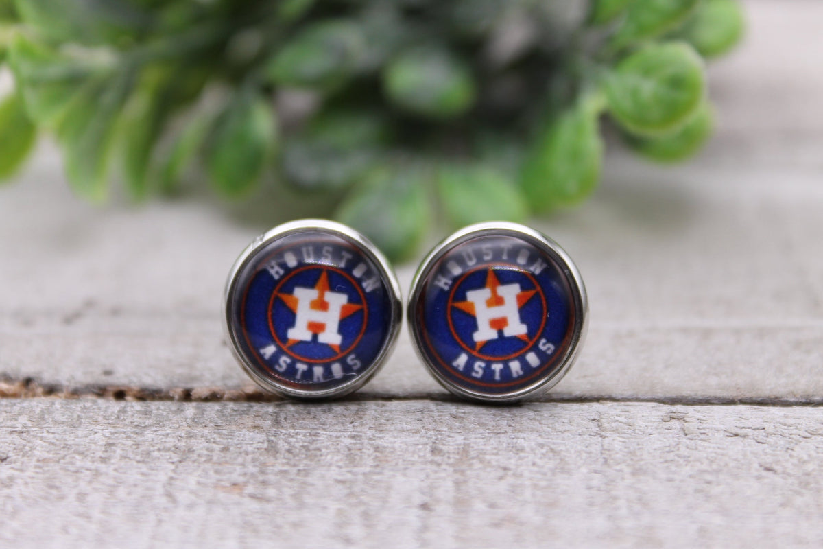 Baseball Astros Stud Earrings