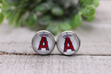 Angels Baseball || 12mm Glass Stud Earrings || Hypoallergenic Aaria Tees