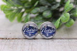Baseball Padres 12mm Glass Stud Earrings || Hypoallergenic Aaria Tees