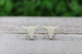 Steer Skull Stud Earrings Aaria Tees