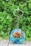 Sea Turtle Circle Acrylic Keychain Aaria Tees