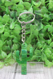 Shimmer Green Cactus Acrylic Keychain Aaria Tees