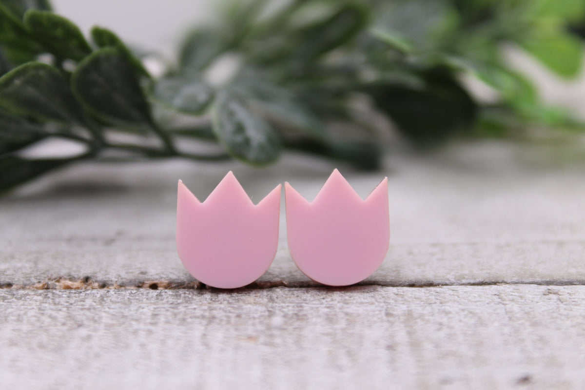 Pink Tulip • Stud Earrings
