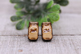 Ball Jars || Wood Stud Earrings || Hypoallergenic Aaria Tees