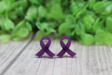 Purple Awareness Ribbons Stud Earrings Aaria Tees