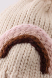 Rainbow hand embroidered pom pom beanie hat - Aaria Tees Aaria Tees