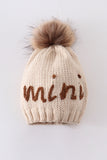 Hand embroidered pom pom beanie hat mommy&me - Aaria Tees Aaria Tees