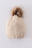 Hand embroidered pom pom beanie hat mommy&me - Aaria Tees Aaria Tees