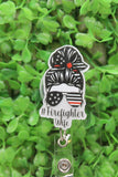 #FIREFIGHTERWIFE Badge/ID Holder Reel Aaria Tees