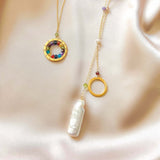 Stick Pearl Ballet Necklace Aaria Tees