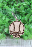 Softball Mom Wooden Keychain Aaria Tees