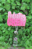 Podiatry Crew Pink Badge/ID Holder Reel Aaria Tees