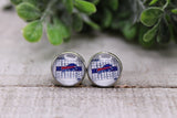 Buffalo Bills Football - Fan || 12mm Glass Stud Earrings || Hypoallergenic Aaria Tees