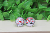 KC Chiefs Repeat Stud Earrings Aaria Tees