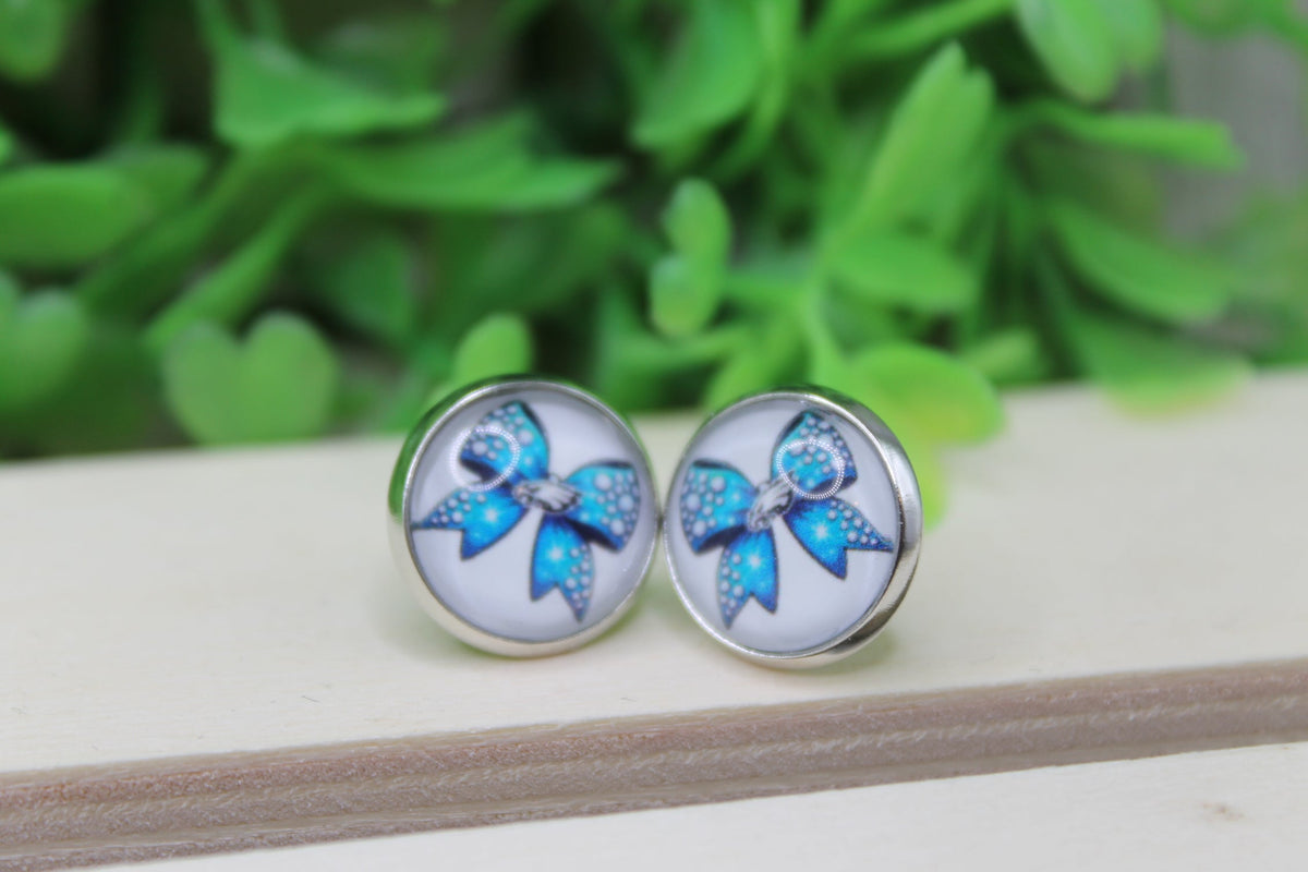 Philadelphia Eagles Football Bow Stud Earrings