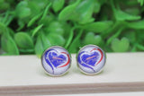Buffalo Bills Heart Stud Earrings Aaria Tees