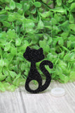 Black Glitter Cat Tumbler Topper Aaria Tees