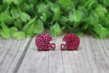 Pink Glitter Football Helmet Stud Earrings Aaria Tees