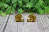 Gold Glitter Football Helmet Stud Earrings Aaria Tees