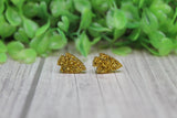 Gold Glitter KC Arrow Stud Earrings Aaria Tees