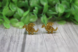 Gold Glitter Dragon Stud Earrings Aaria Tees