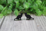 Black Matte Cat Stud Earrings Aaria Tees