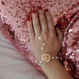 Amour Rose Pearl Hand Chain Aaria Tees