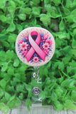 Breast Cancer Awareness Circle Badge/ID Holder Reel Aaria Tees