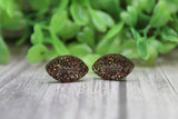 Glitter Brown Football Stud Earrings Aaria Tees