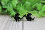 Black Glitter Dragon Stud Earrings Aaria Tees