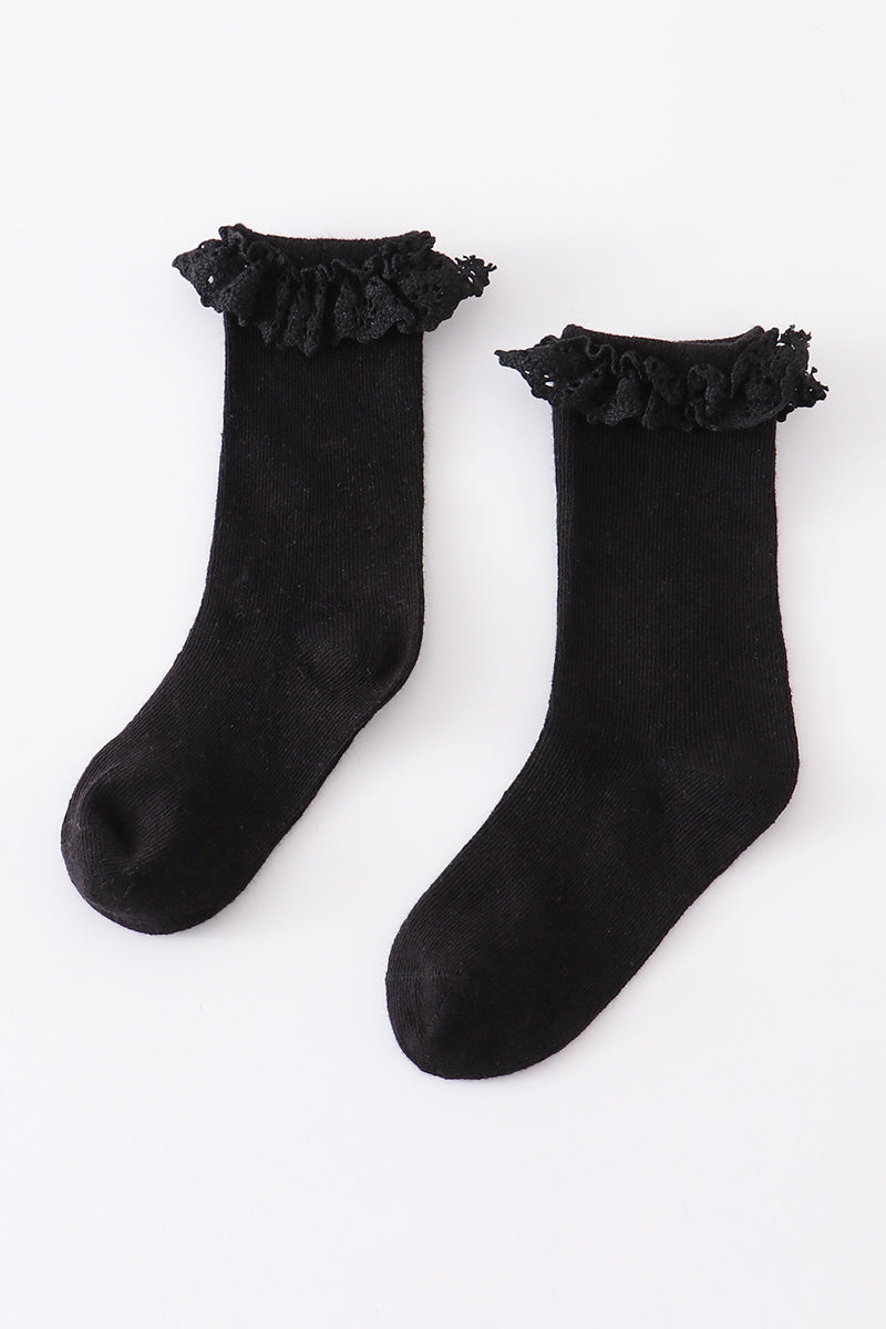 Black Knit lace girls socks - Aaria Tees Aaria Tees