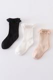 Black Knit lace girls socks Aaria Tees