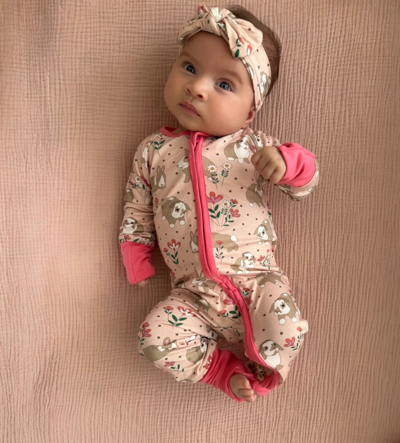 Meadow Bunny (Convertible Zip Footies) - Aaria Tees Aaria Tees