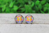 Steelers Game Day Bow Glass Stud Earrings Aaria Tees
