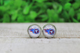 Tennessee Titans Football Glass Stud Earrings Aaria Tees