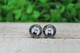 SB Lovers Black Glass Stud Earrings Aaria Tees