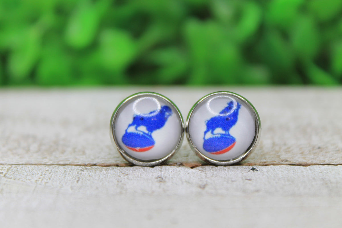 Buffalo Bills Football Glass Stud Earrings