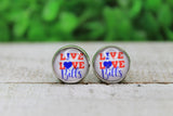 LIVE LOVE BILLS Football Glass Stud Earrings Aaria Tees