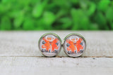 Cincinnati Bengals Game Day Bow Glass Stud Earrings Aaria Tees