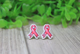Pink Breast Cancer Awareness Ribbon Stud Earrings Aaria Tees