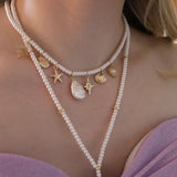 Eternal Afterglow Pearl Seashell Necklace Set Aaria Tees