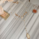 Eternal Afterglow Pearl Seashell Necklace Set Aaria Tees