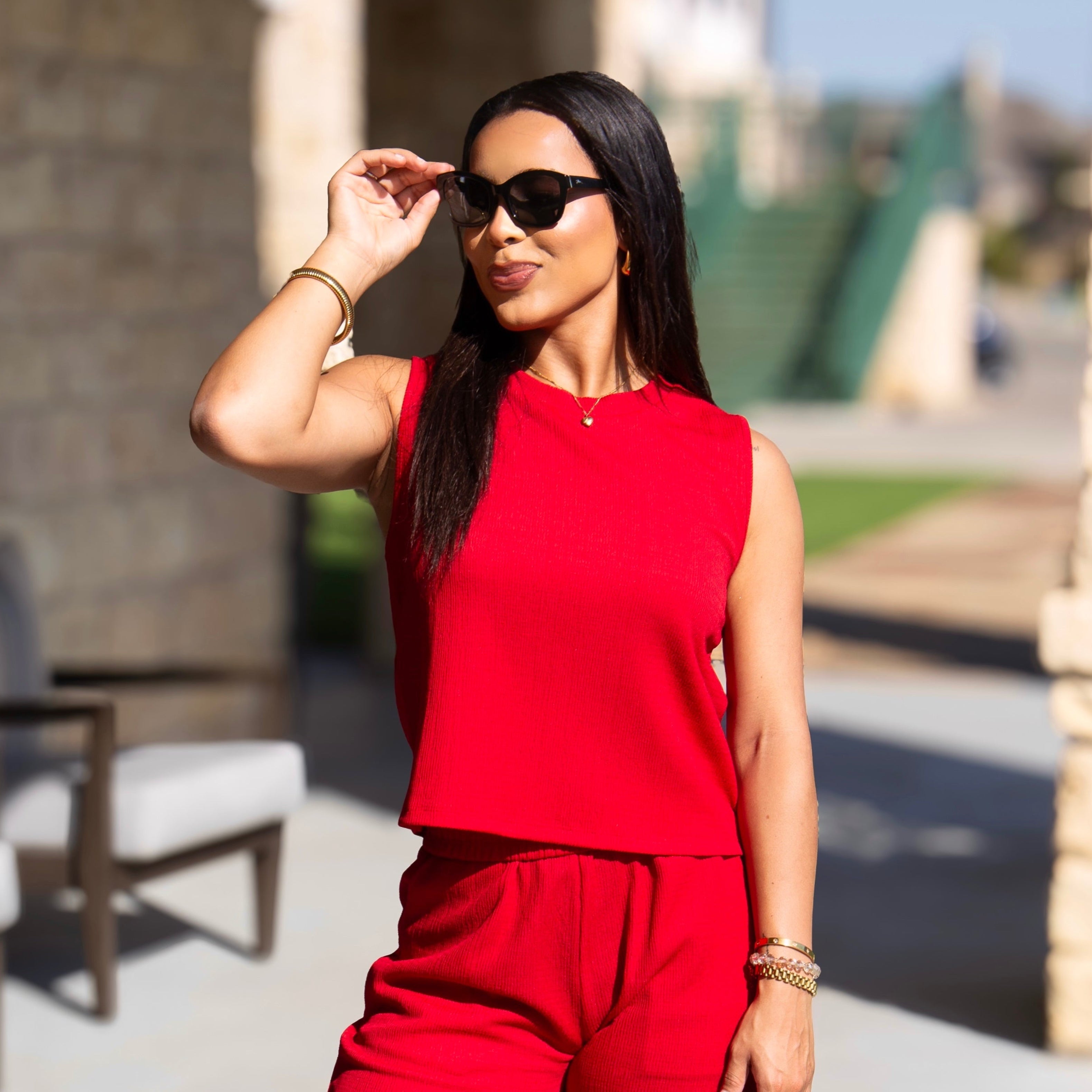The Earhart Top, Red - Aaria Tees Aaria Tees