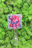 Scrub Life Pink Badge/ID Holder Reel Aaria Tees