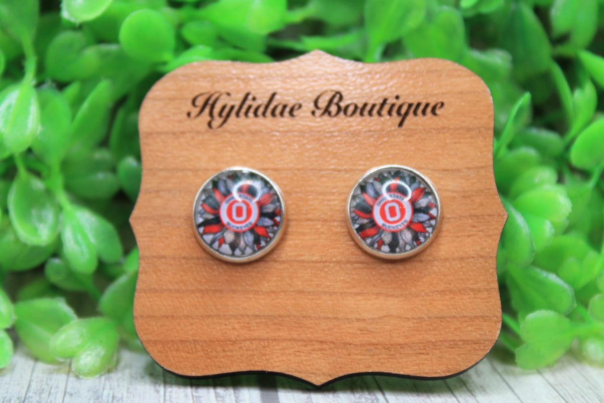 Ohio State Sunflower Stud Earrings