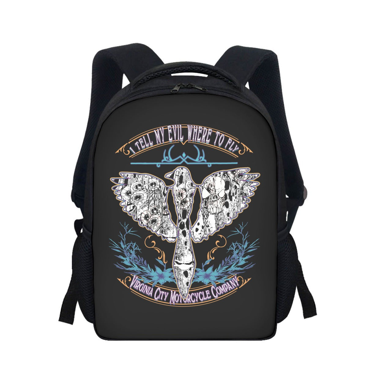 I Tell My Evil Where to Fly | Biker Backpack | VCMCo. Motorcycle Accessories - Aaria Tees Aaria Tees