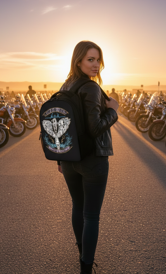 I Tell My Evil Where to Fly | Biker Backpack | VCMCo. Motorcycle Accessories - Aaria Tees Aaria Tees