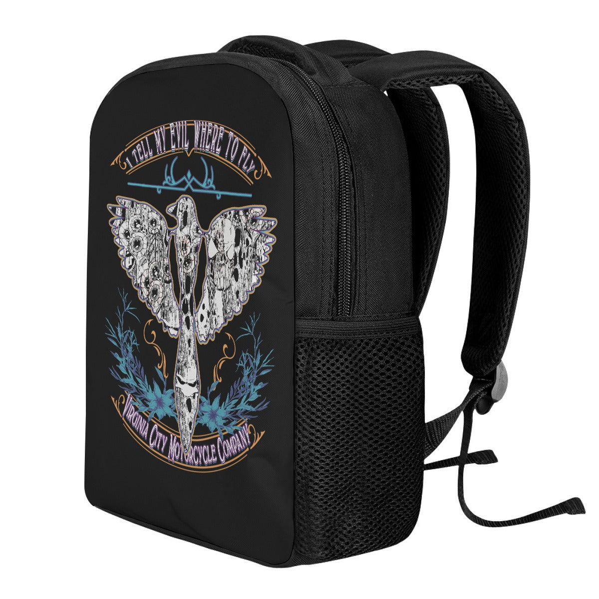 I Tell My Evil Where to Fly | Biker Backpack | VCMCo. Motorcycle Accessories - Aaria Tees Aaria Tees